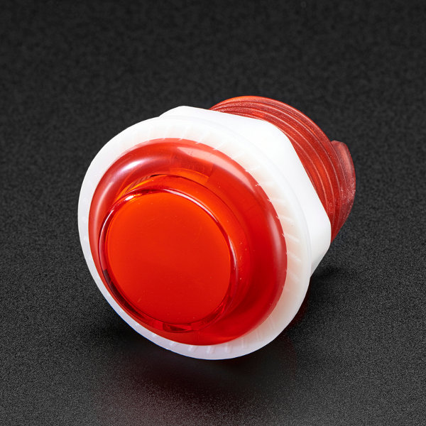 Mini LED Arcade Button - 24mm Translucent Red