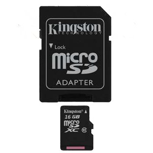 Kingston microSD Card 16GB w/ SD Adapter