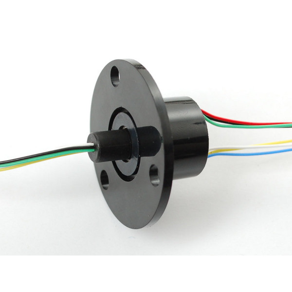 Slip Ring with Flange - 22mm diameter, 6 wires