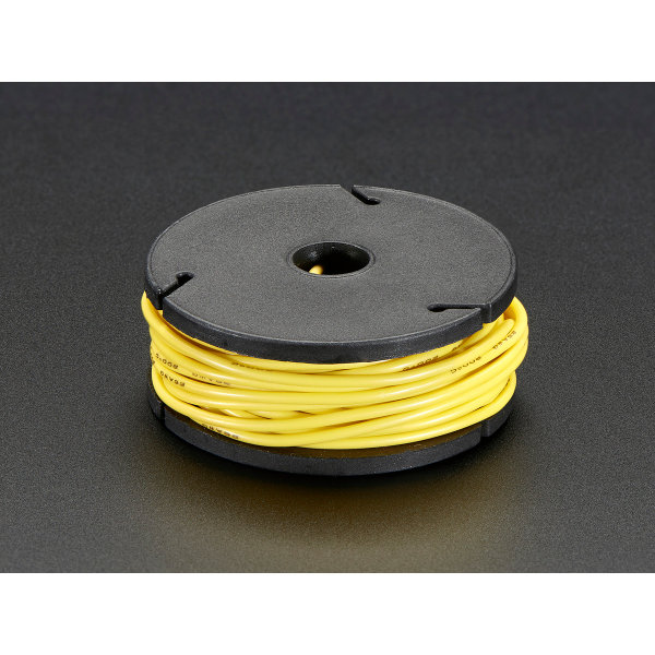 Silicone Cover Stranded-Core Wire - 7.6m 26AWG Yellow