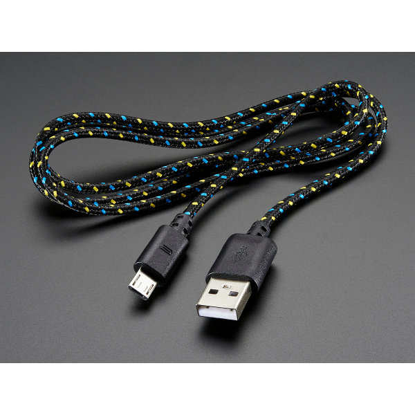 USB Micro-B Patterned Fabric Cable 90cm
