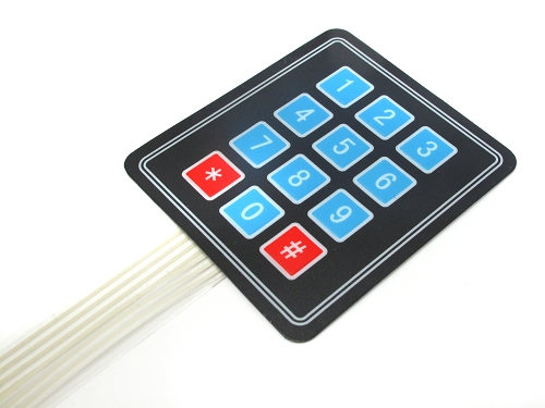 Sealed Membrane 4X3 button pad with sticker