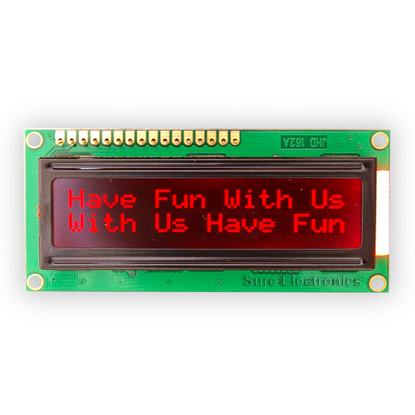 1602 LCD Module red characters black backlight HD44780