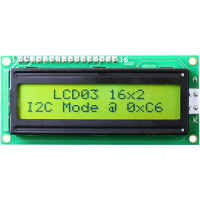 1602 LCD black characters, green backlight I2C/serial