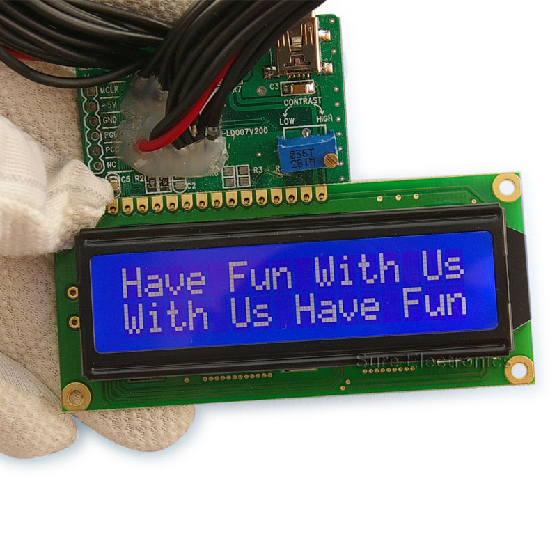 1602 LCD Module white characters, blue backlight