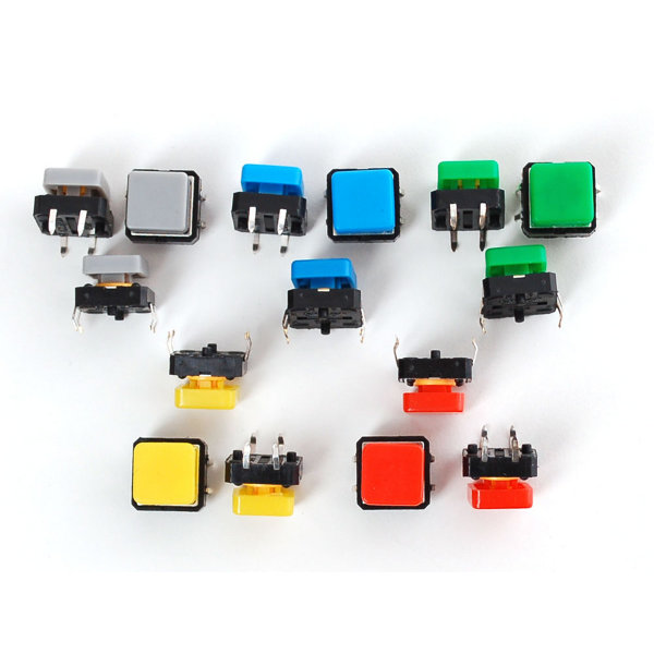 Colorful Square Tactile Button Switch Assortment - 15pcs