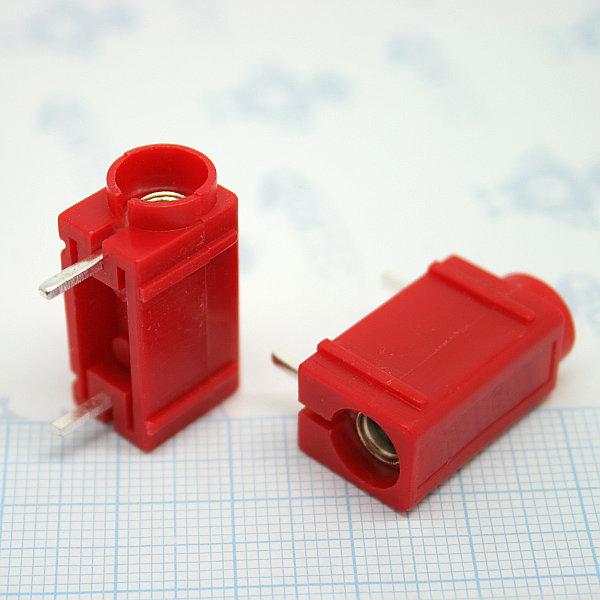 Banana connector PCB mount - red