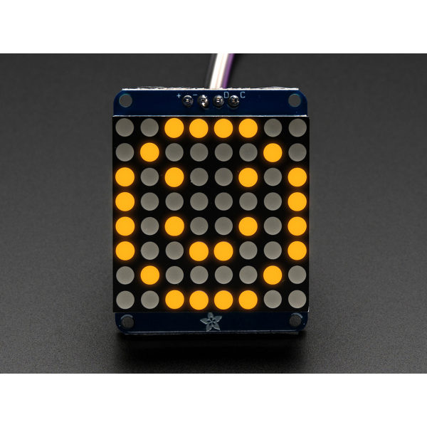 Mini 8x8 LED Matrix mit I2C Backpack - Gelb