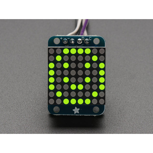 Mini 8x8 LED Matrix mit I2C Backpack - Grn